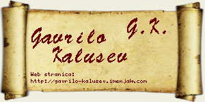 Gavrilo Kalušev vizit kartica